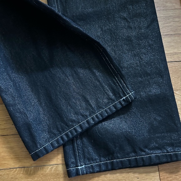 Black Shiny Coated High Waisted Jeans - Picture 8 of 8